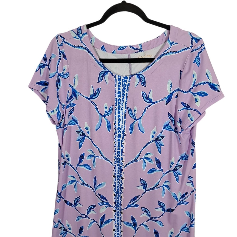 Lilly Pulitzer Slathouse Jungle Sophiletta‎ UPF50+ Dress Purple Iris XL Elephant - Picture 4 of 11